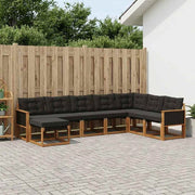 Set di divani da esterno 8 pz Naturale e Nero 3382136