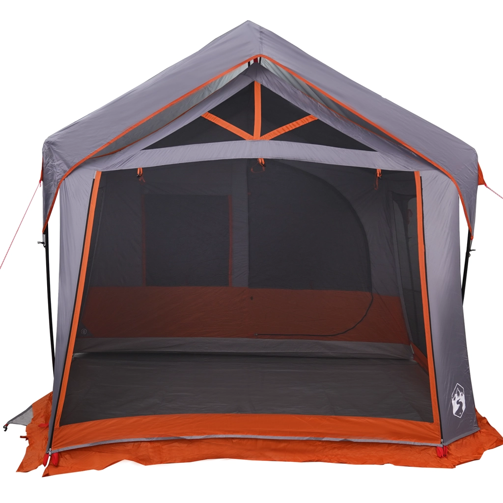 Tenda da campeggio  con finestre grigia e arancione per 10 persone impermeabile