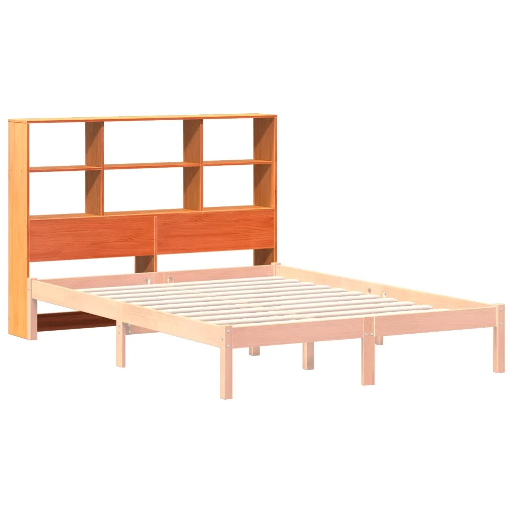 Testiera con Ripiani-Testata contenitore Marrone Cera 140 cm in Legno di Pino 647440