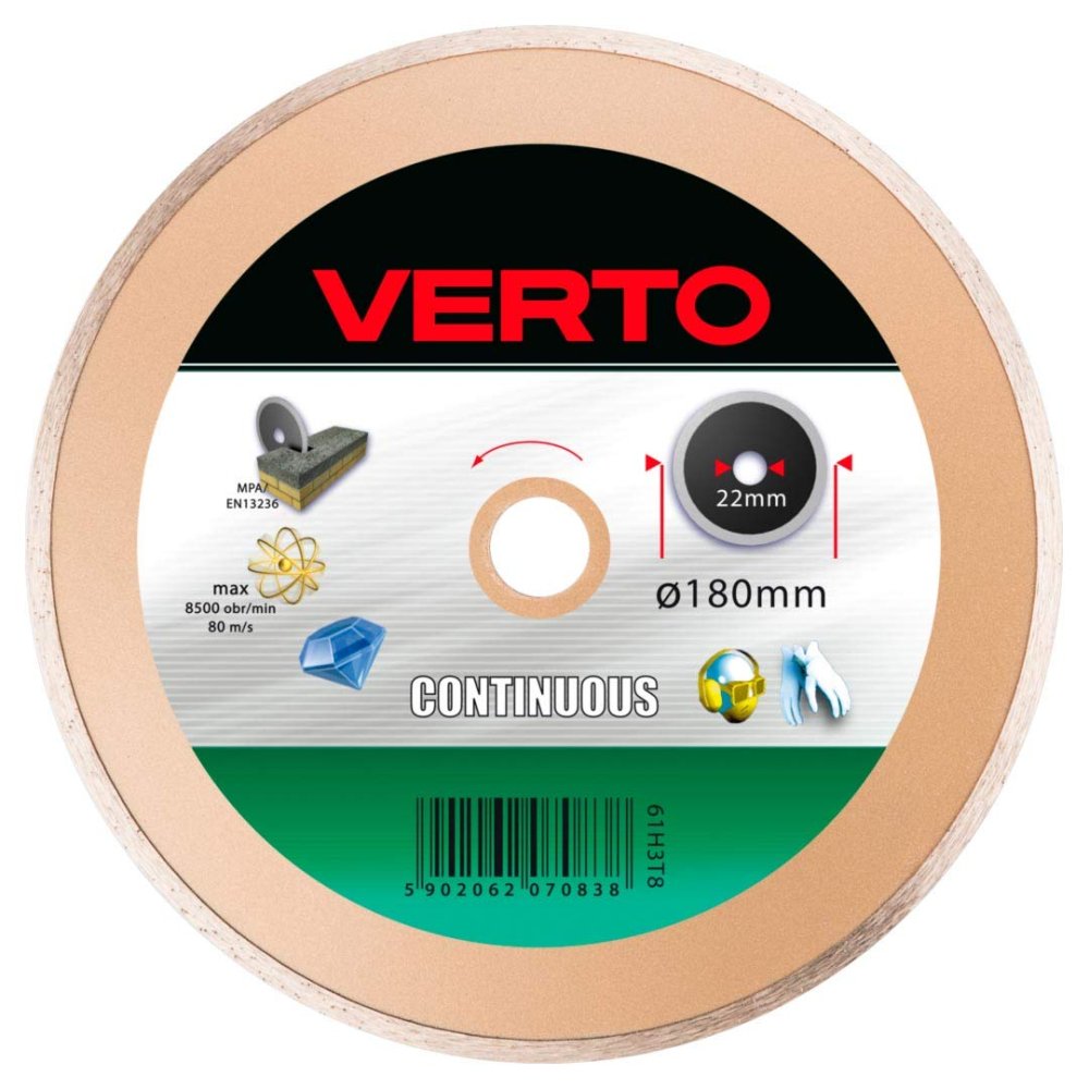 Topex 61h3t8 disco diamantato, 1 180 x 22,2 mm, bordo continuo