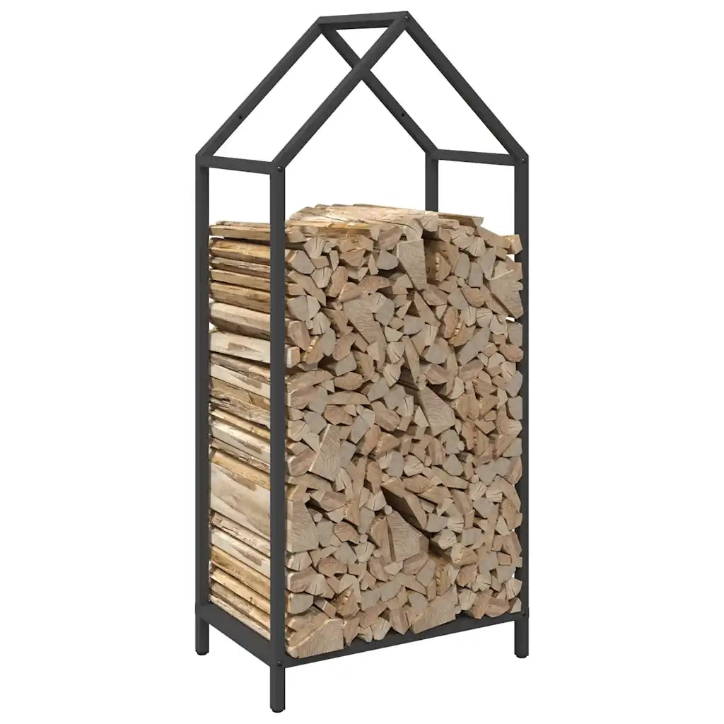 Rastrelliera per Legna da Ardere Nera 40x25x90 cm 864295