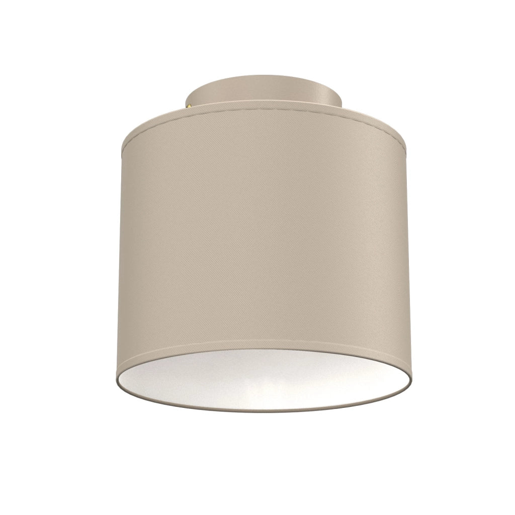 Lampada da soffitto Arden 1xE27 beige bianco tessuto