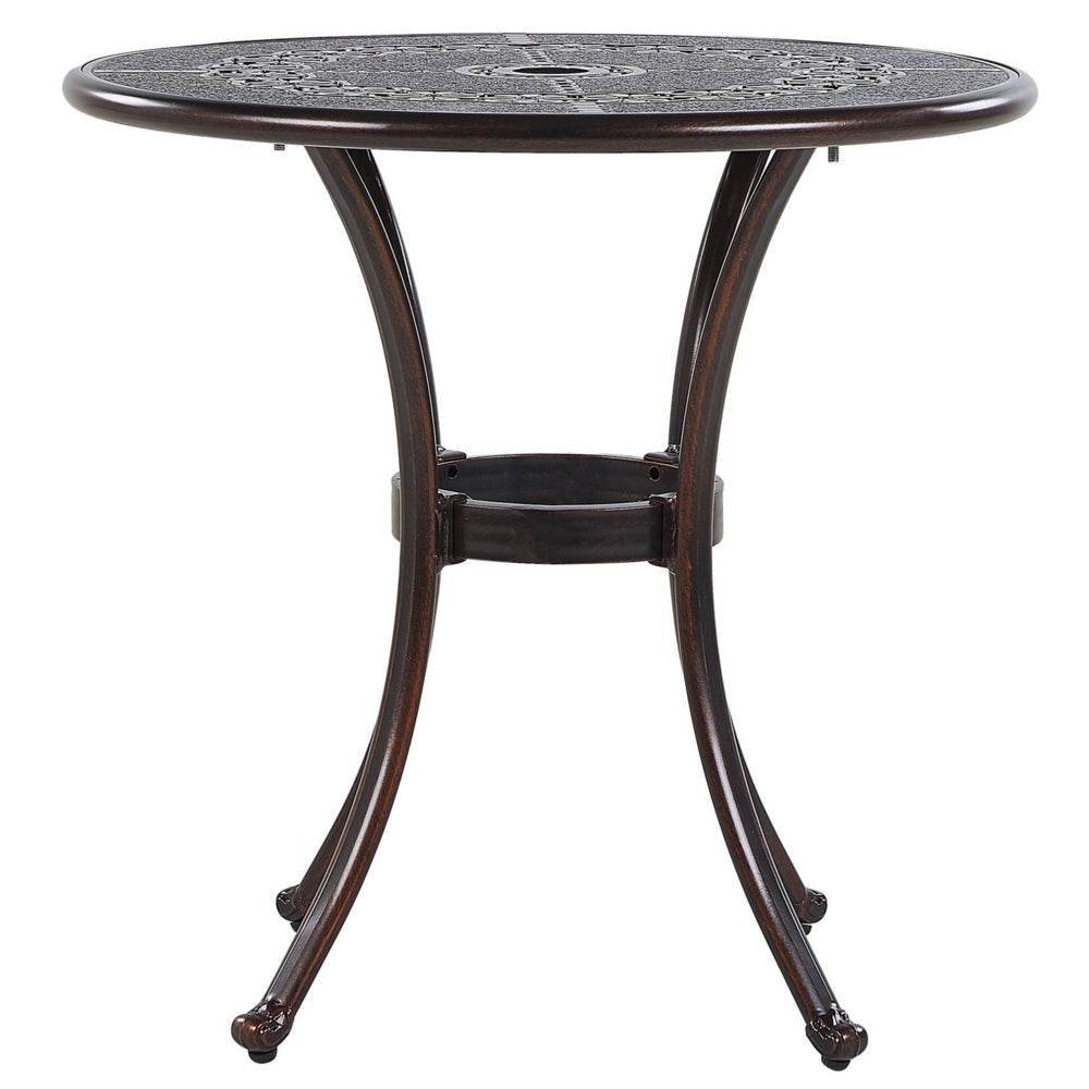Tavolo da pranzo da giardino in alluminio marrone rotondo ø 65 cm da esterno vintage