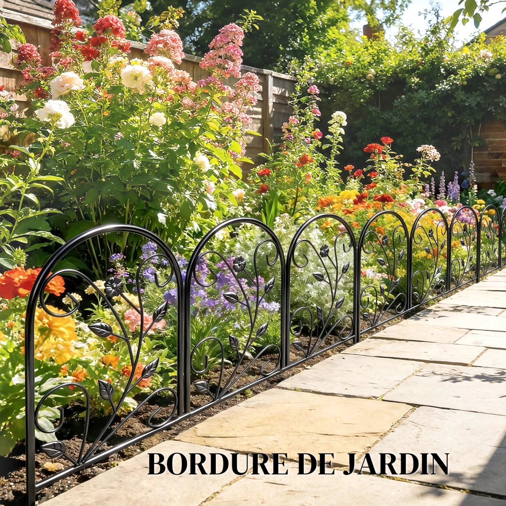 Pannello Recinzione Giardino 5 Pezzi 80x60 cm ¨C Zephmum ¨C Nero Antiruggine