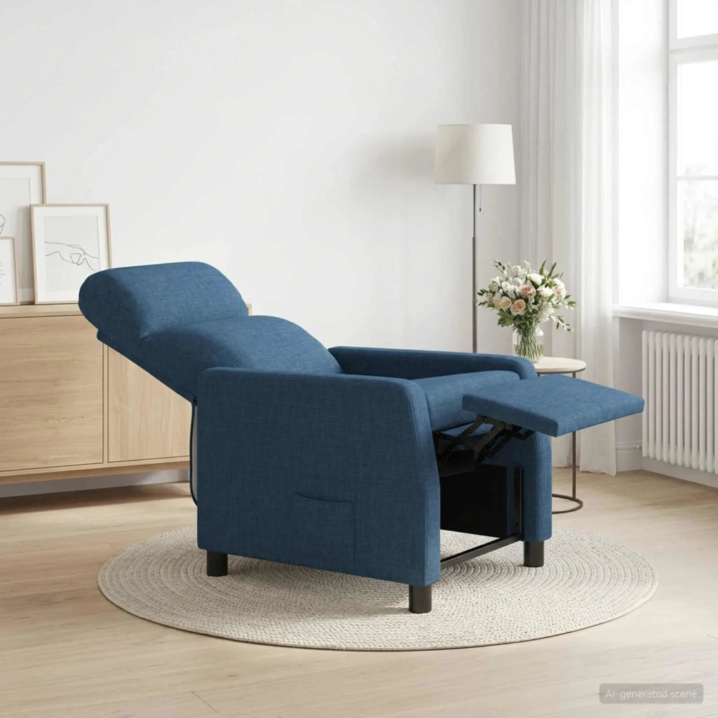 Divano Sedia-Poltrona reclinabile Blu Tessuto 169485