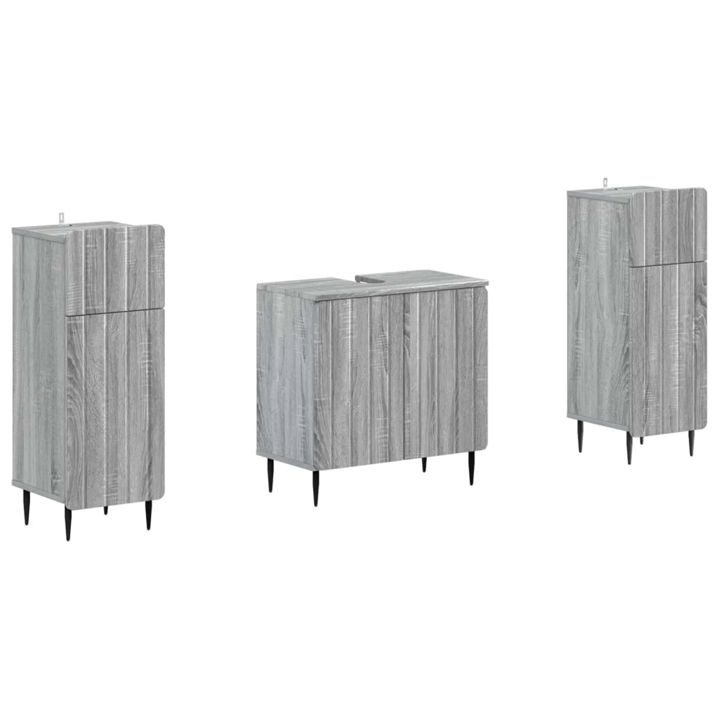 Set di Armadi da Bagno da 2 Pezzi ZWOLLE Sonoma grigio 3418005