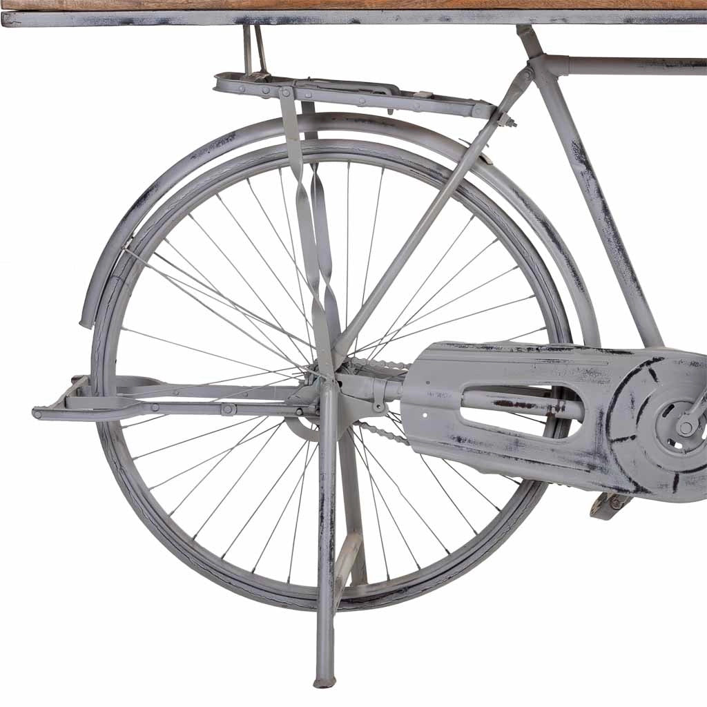Mobile da ingresso in legno e metallo laccato argento 198x50x94h