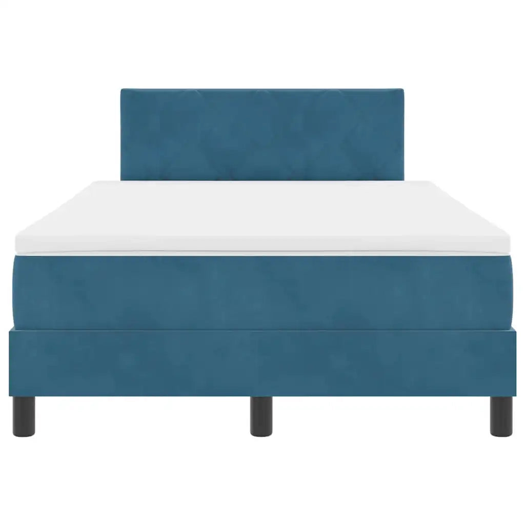 Letto a molle con materasso Blu Scuro 120 x 200 cm Velluto 3339234