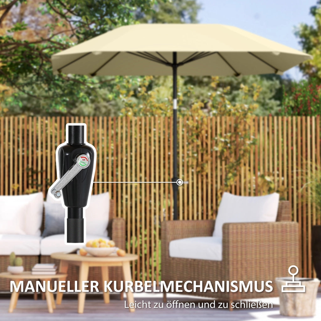 Ombrellone da Giardino ¨C zephmum ¨C Beige, Poliestere, Alluminio, Fibra di Vetro, Regolabile, 2.3 m