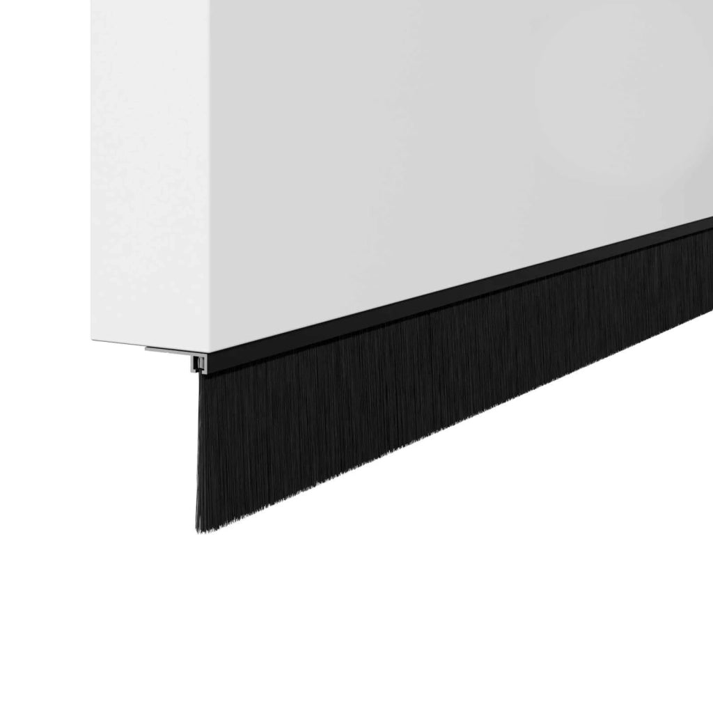Spazzole per porte a vite 2 pcs Nero 100 cm Lega di alluminio