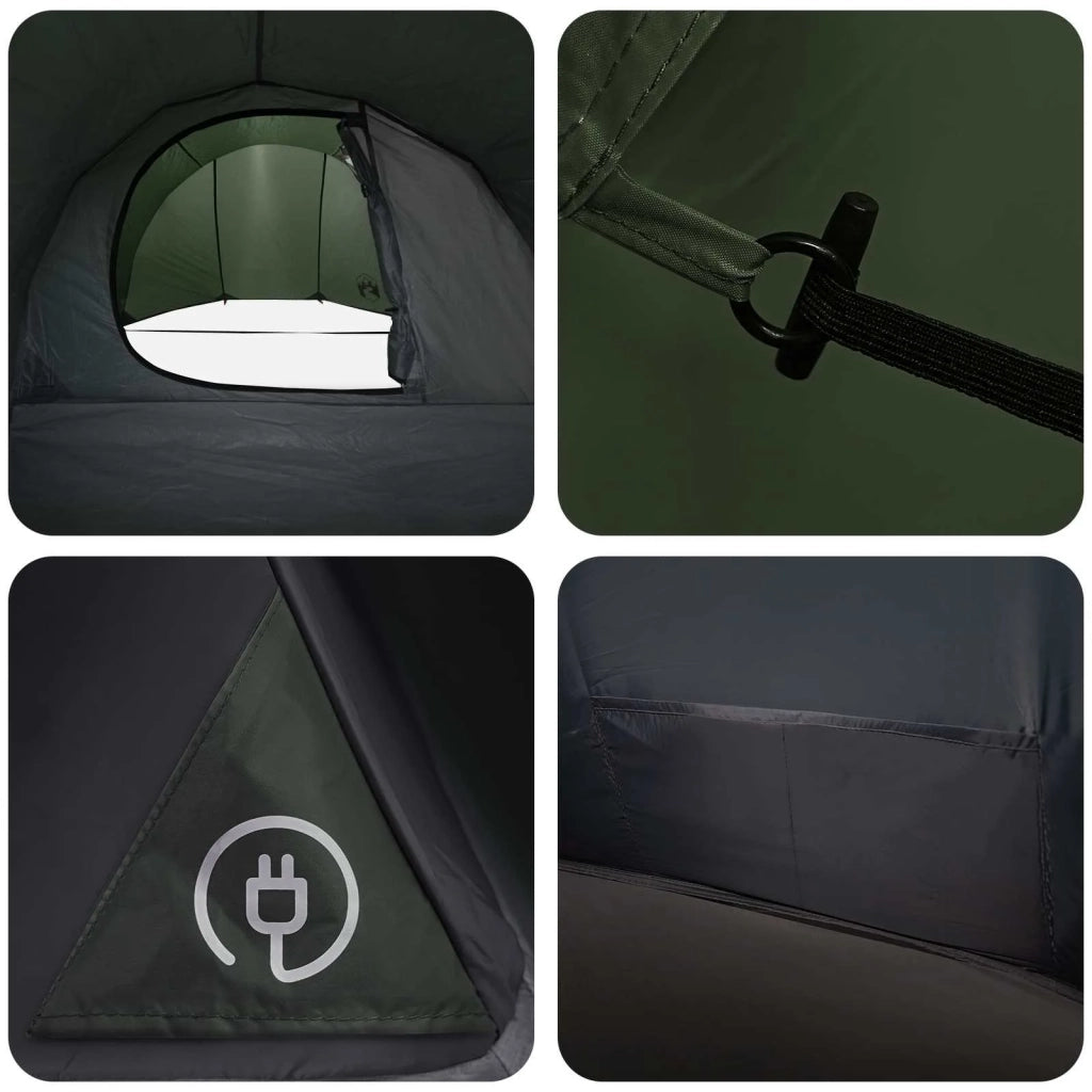 Tenda a tunnel con tetto Verde Oliva 410 x 175 x 105 cm 42029024