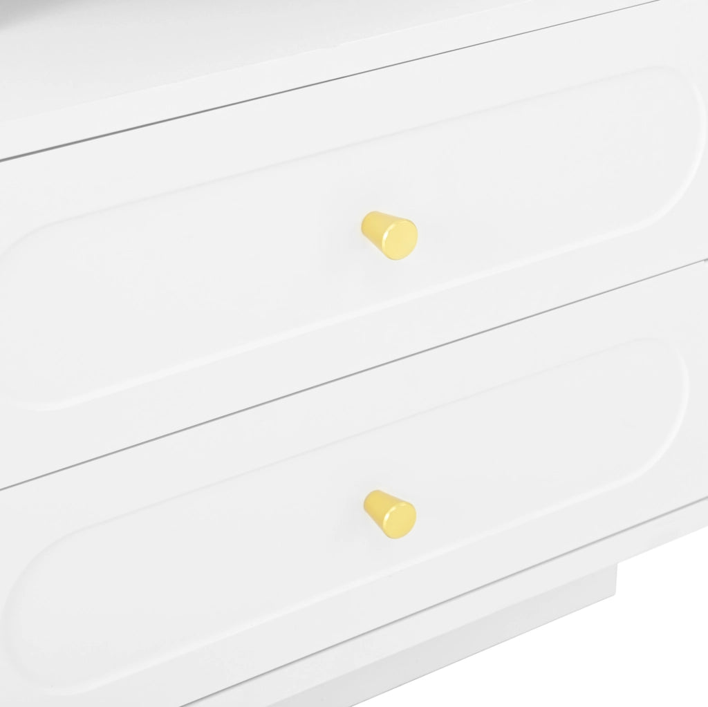 Comodino 50x40x60 cm con illuminazione LED a 3 colori; cassetto spazioso; truciolare bianco