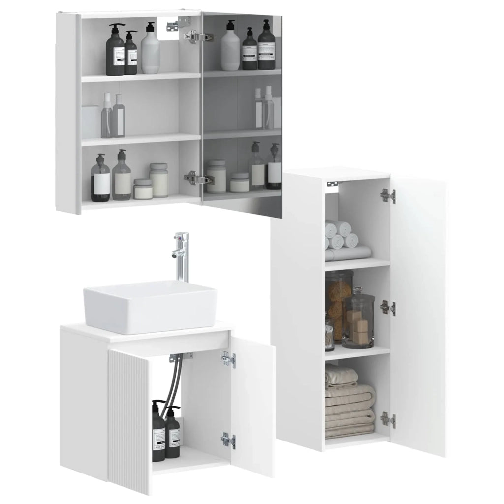 Set di mobili per il bagno 4 pcs Bianco 3407447