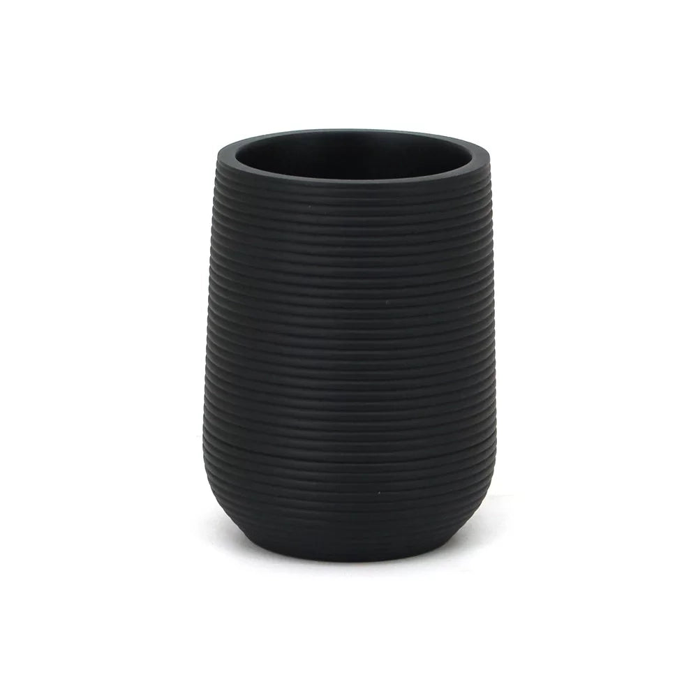 Porta spazzolini nero in poliresina - Serie Elegant