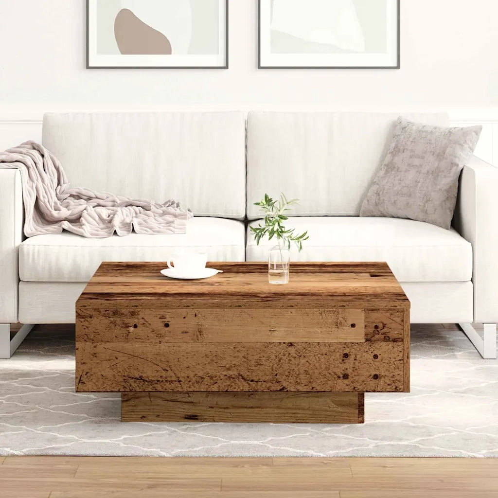 Tavolino da Salotto-Tavolino da soggiorno-Tavolo Legno vecchio 80 x 80 x 31 cm