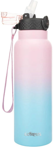 Fustino in acciaio inossidabile da 750ml/24oz con manico di canna, 0,75 litro di biberon per acqua calda, bottiglia d'acqua in acciaio doppio strato, bottiglia d'acqua isolata, bottiglia d'acqua per acqua fredda senza perdite per adulti