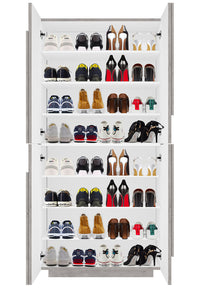 Scarpiera 4 Ante Battenti 81,2x39,2x167,6 cm Ping Cemento Bronx