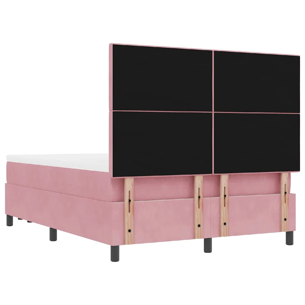 Letto a molle con cuscino Rosa 200 x 140 cm Velluto 3344521