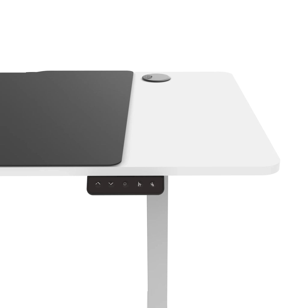 Scrivania/postazione di lavoro regolabile elettricamente in altezza con 4 ruote 120 x 60 cm bianco 03_0009079
