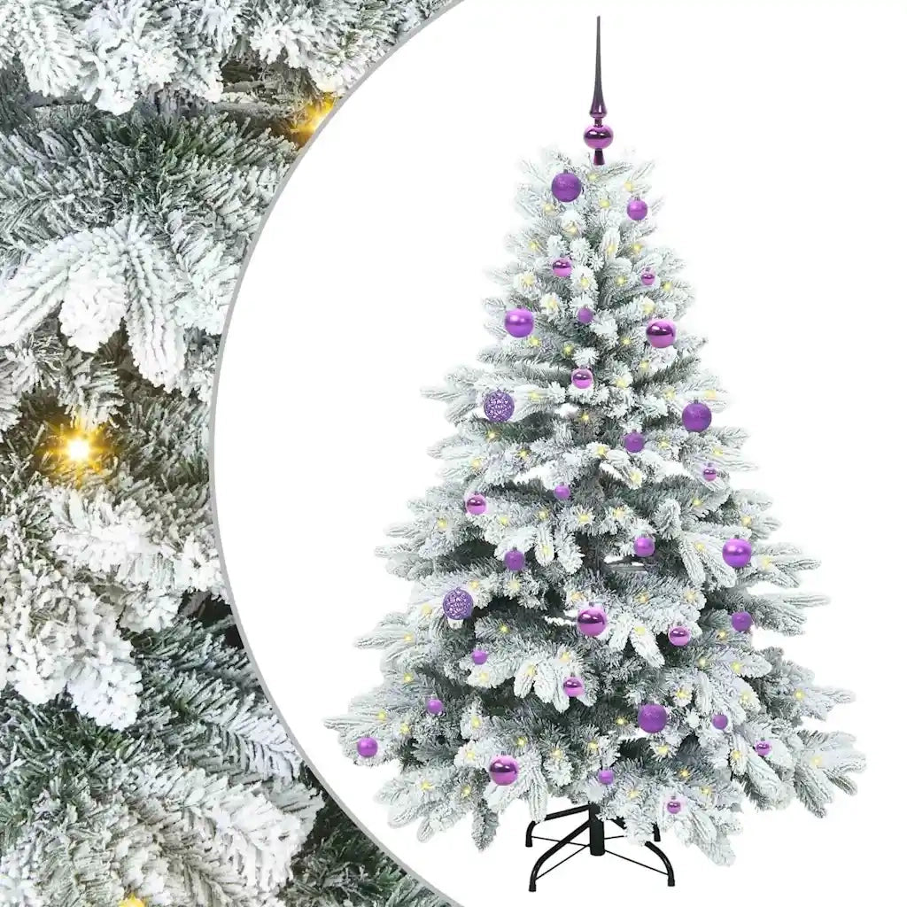 Albero di Natale Artificiale-Albero Natalizio con 150 LED Bianco 150 cm PE e PVC 983420