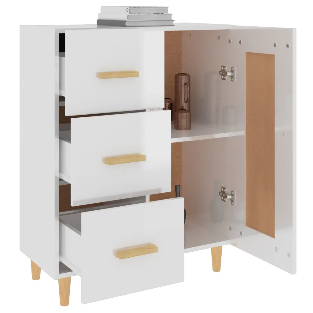 Credenza 69,5x34x90 cm in Legno Multistrato Bianco Lucido 812228