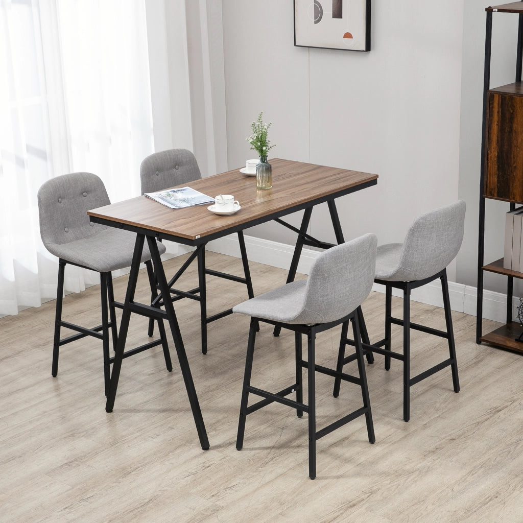 Tavolo da bar con sgabelli ¨C zephmum ¨C grigio chiaro 120x60x91