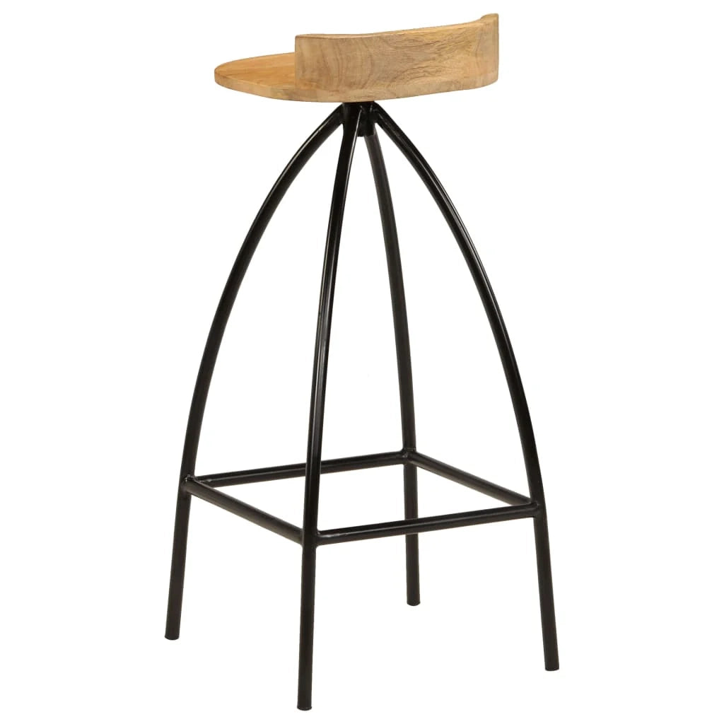 Set di due sgabelli da bar di design seduta a sedia legno massello di mango 1202166