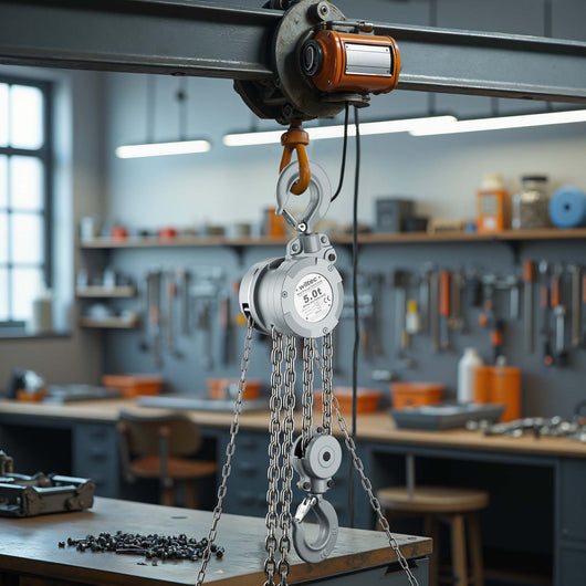 Paranco a catena manuale VX5 in alluminio, capacità di carico 5 t, altezza di sollevamento 3 m, catena di carico G100, leggero e compatto, per impieghi gravosi