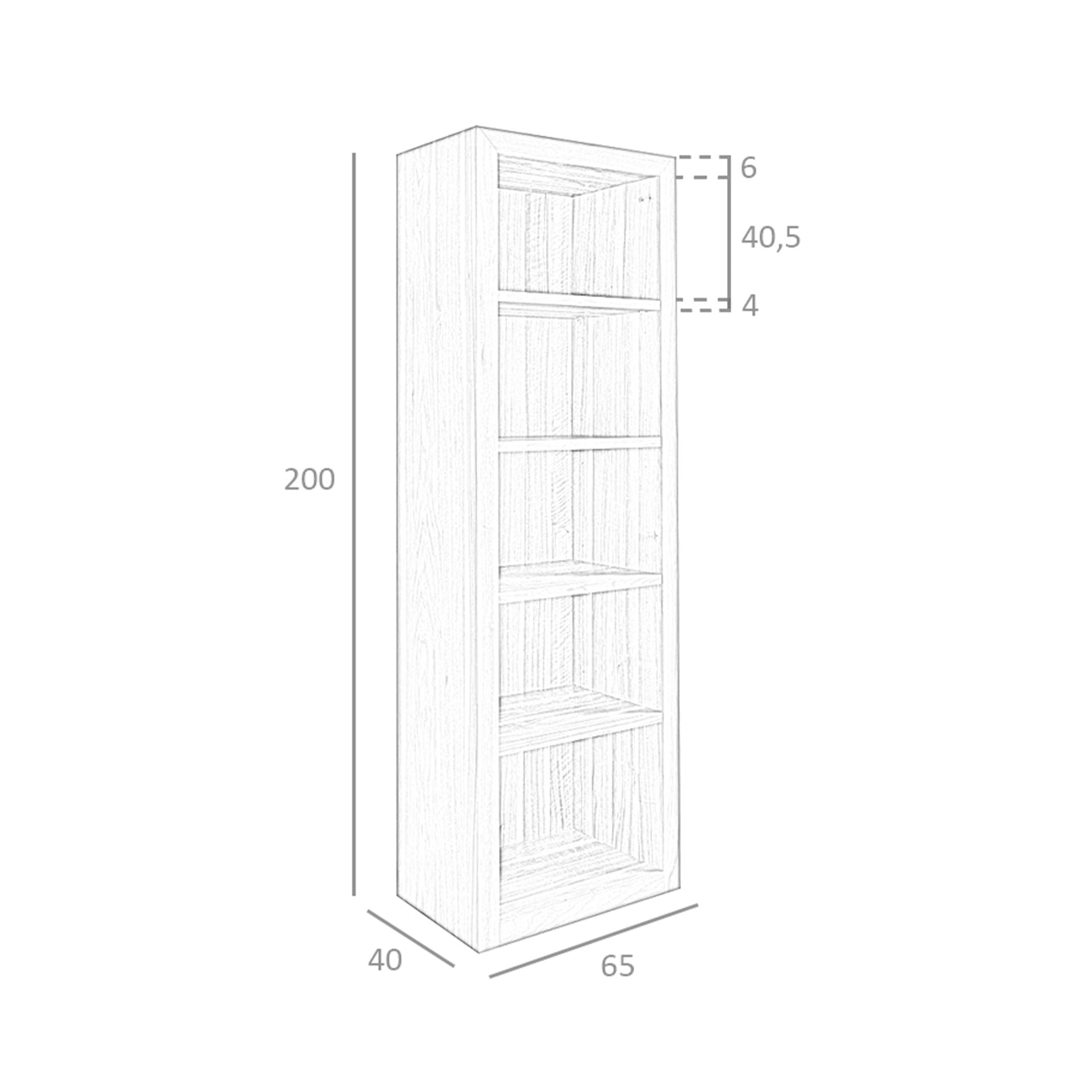 Scaffale in legno di noce