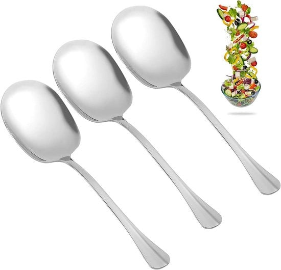 Set di servizio da buffet in acciaio inossidabile - 3 pezzi - Cucchiai da servizio per cucina e ristorante - Ideali per tavola e buffet - Duraturo e pratico.