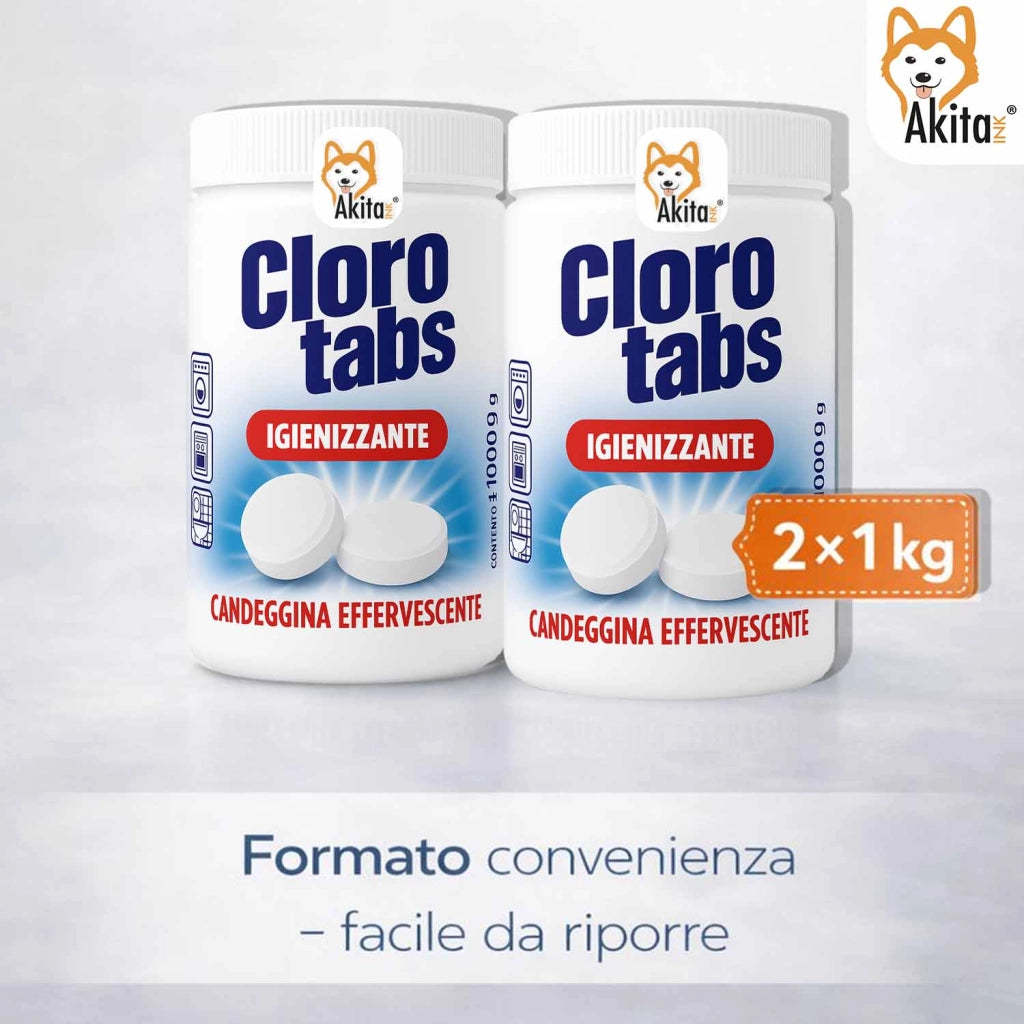 Akitaink Cloro Tabs 2kg Pastiglie Multiuso Candeggina