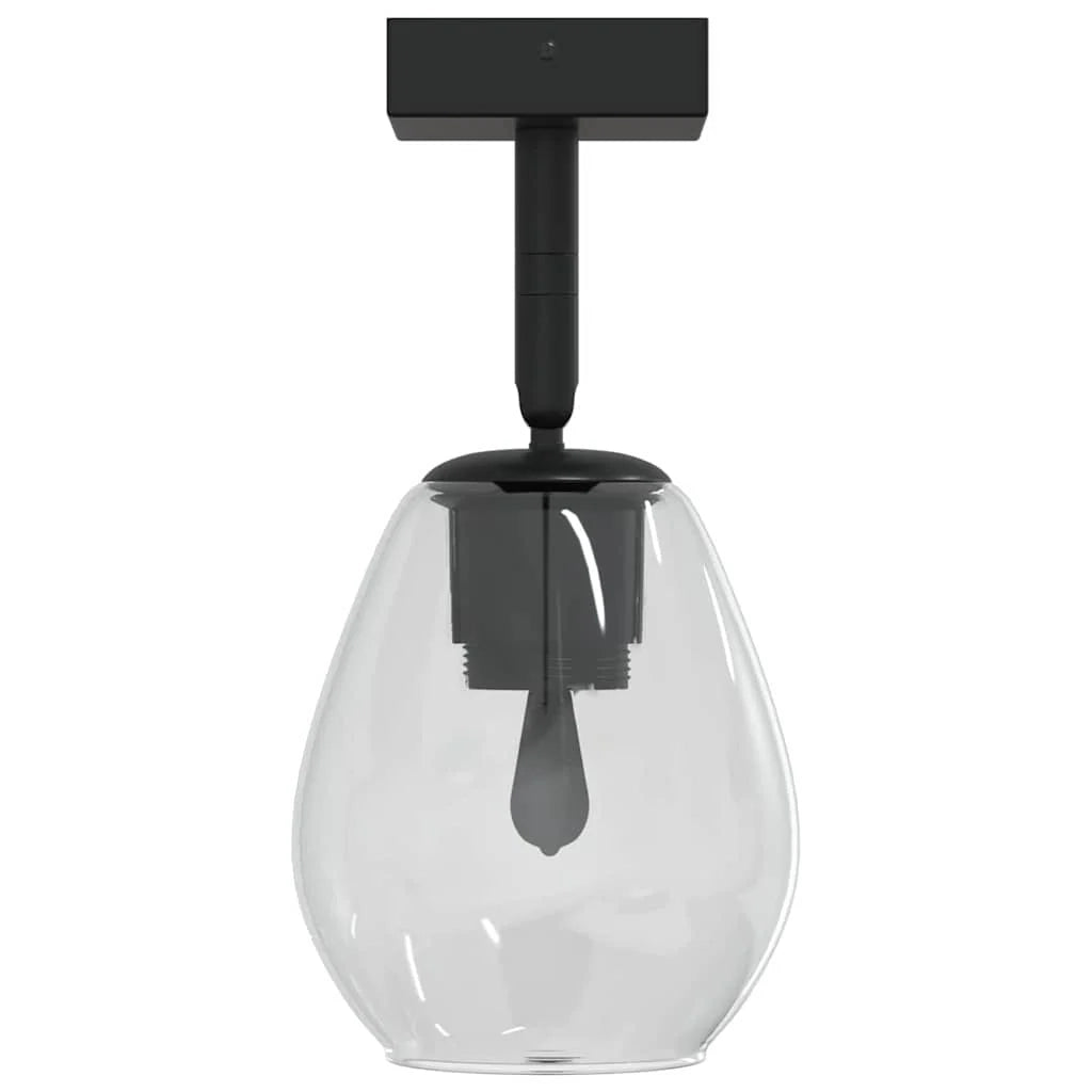 Faretto da soffitto moderno orientabile 13 x 13 x 26 cm con luce direzionale stile contemporaneo vetro nero 02_0058433