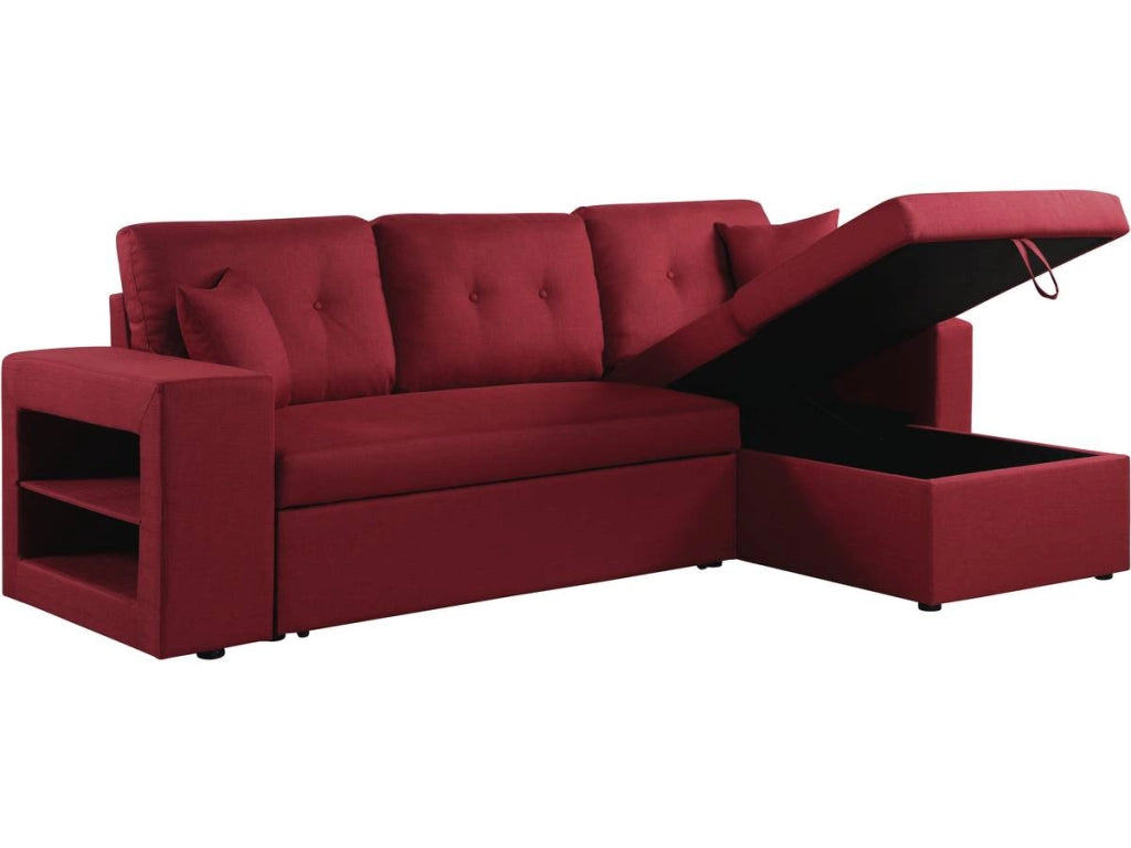 Divano ad angolo  trasformabile "Axel" / reversibile - 3 posti - Rosso