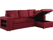 Divano ad angolo  trasformabile "Axel" / reversibile - 3 posti - Rosso