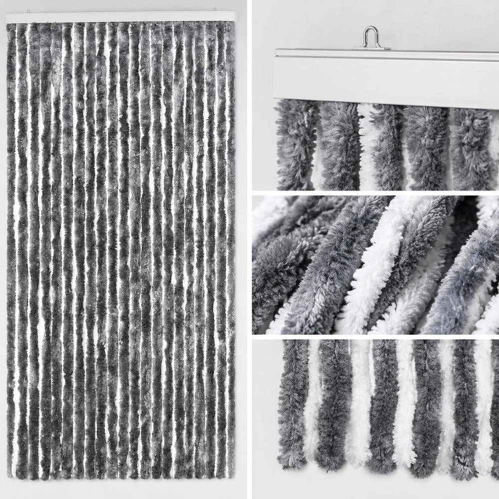 Insect Screen Curtain, Silver, 90x200 Cm, Chenille