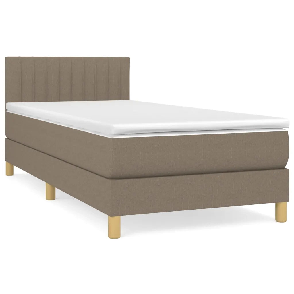 Giroletto a Molle con Materasso-Struttura Letto Tortora 90x200 cm inTessuto 581132