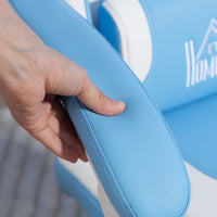 Sedia da Gaming Reclinabile 65x62x116-124 cm con Poggiapiedi e Cuscini in Finta Pelle e Spugna Bianco e Rosa