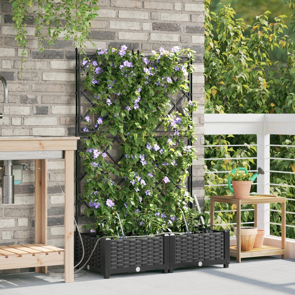 Planters da Giardino  con Sistema di Irrigazione 2 pz Nero