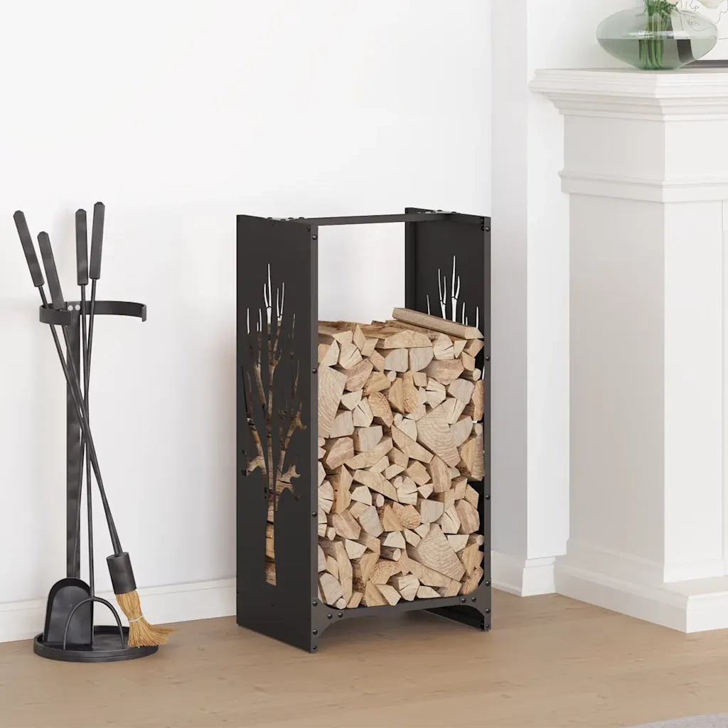Rastrelliera per Legna da Ardere Nera 40x30x80 cm CFW9843707