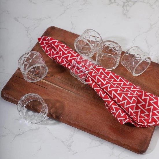 Set di serviettini con anello - Design elegante - Decorazione da tavola per matrimoni - Set di 6 - 51 cm