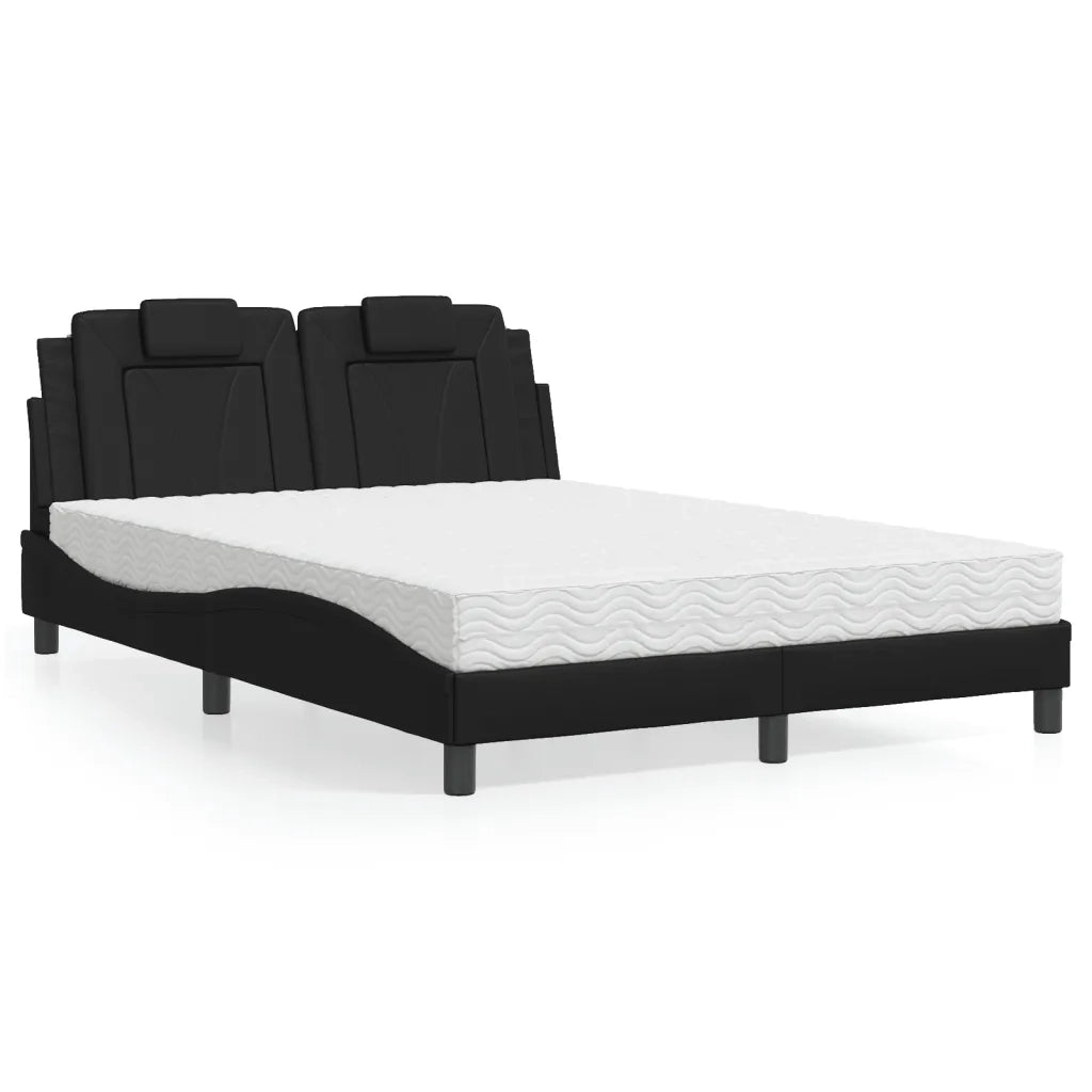 Letto Viana con Materasso Nero 140x190 cm in Similpelle 3208789