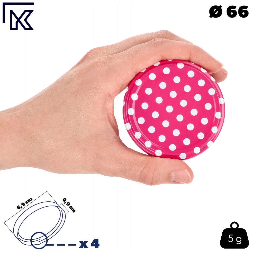 KADAX 50x Tappi per Barattoli Fi 66 Tappi per Barattoli Coperchi Conserva