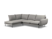 Cosmopolitan Design - Divano angolare sinistro "Vienna" 6 posti in bouclé grigio 
