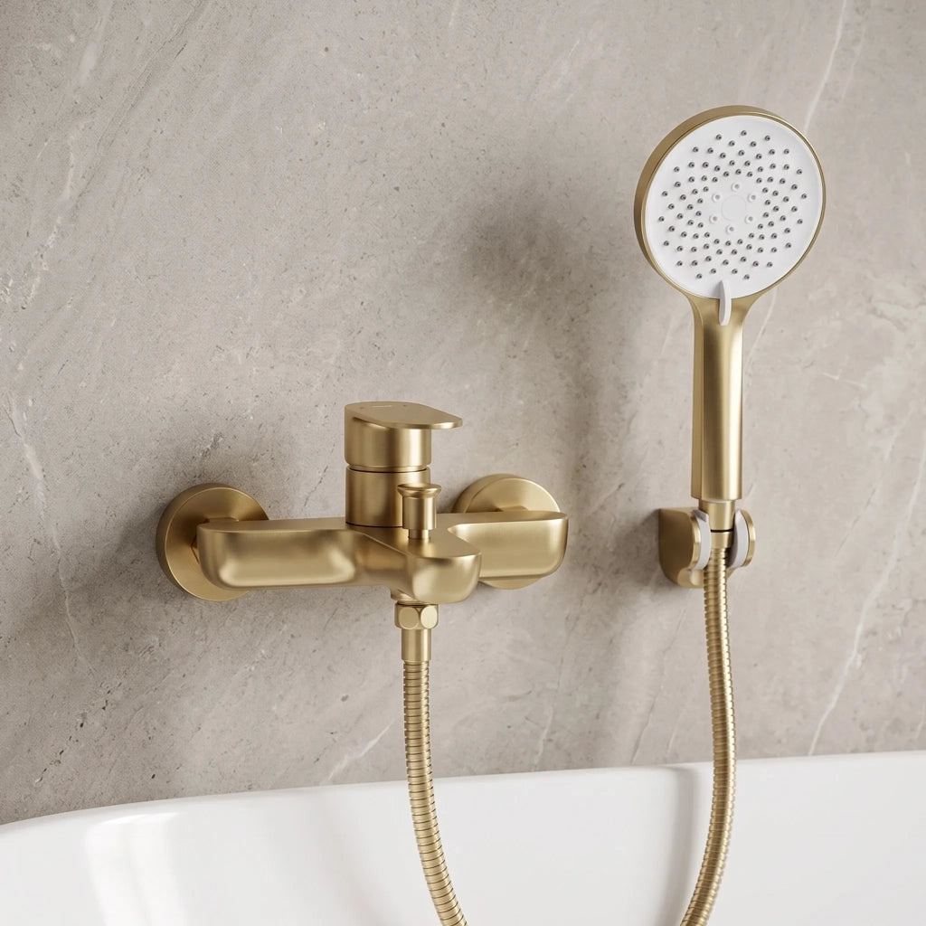 Rubinetto Da Vasca Rea Logan Brush Gold