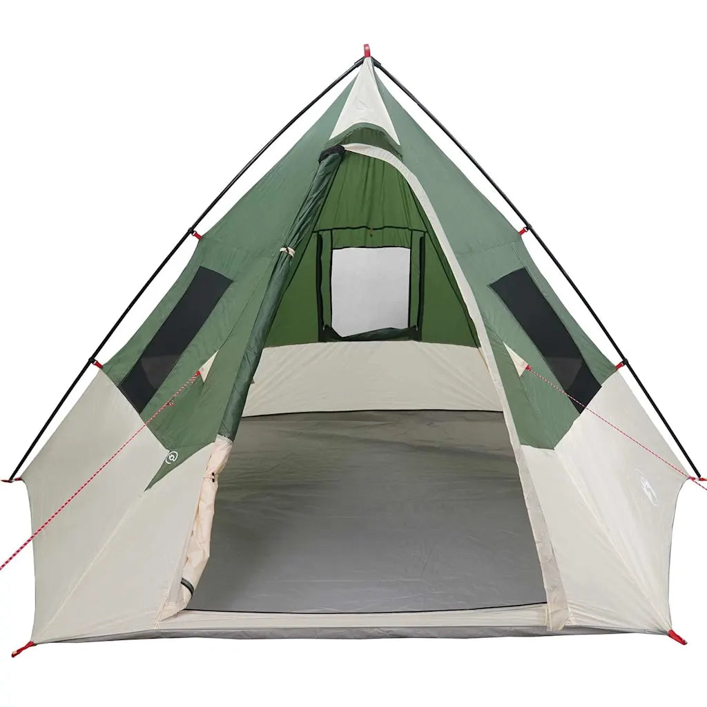 vidaXL Tenda con tetto Altro Verde e Nero 383 x 338 x 217 cm