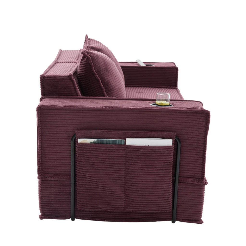 Divano Letto 2 Posti con Poggiapiedi e Cuscini ¨C MINIMAL ¨C Tessuto