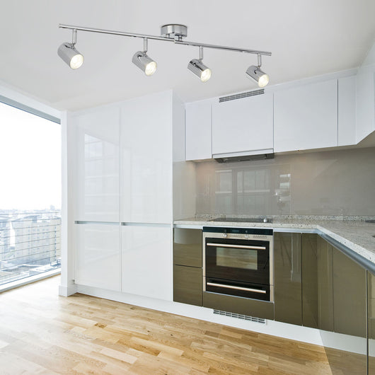 Plafoniera Contemporanea Rollo Acciaio Cromo Vetro Trasparente Led 16,1W 3000K