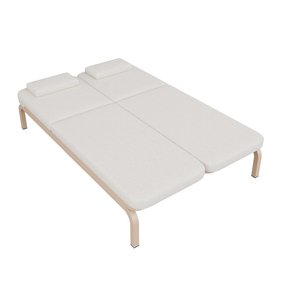 Lettino Prendisole da Giardino con Tavolo e Poggiatesta ¨C Xylo ¨C Beige