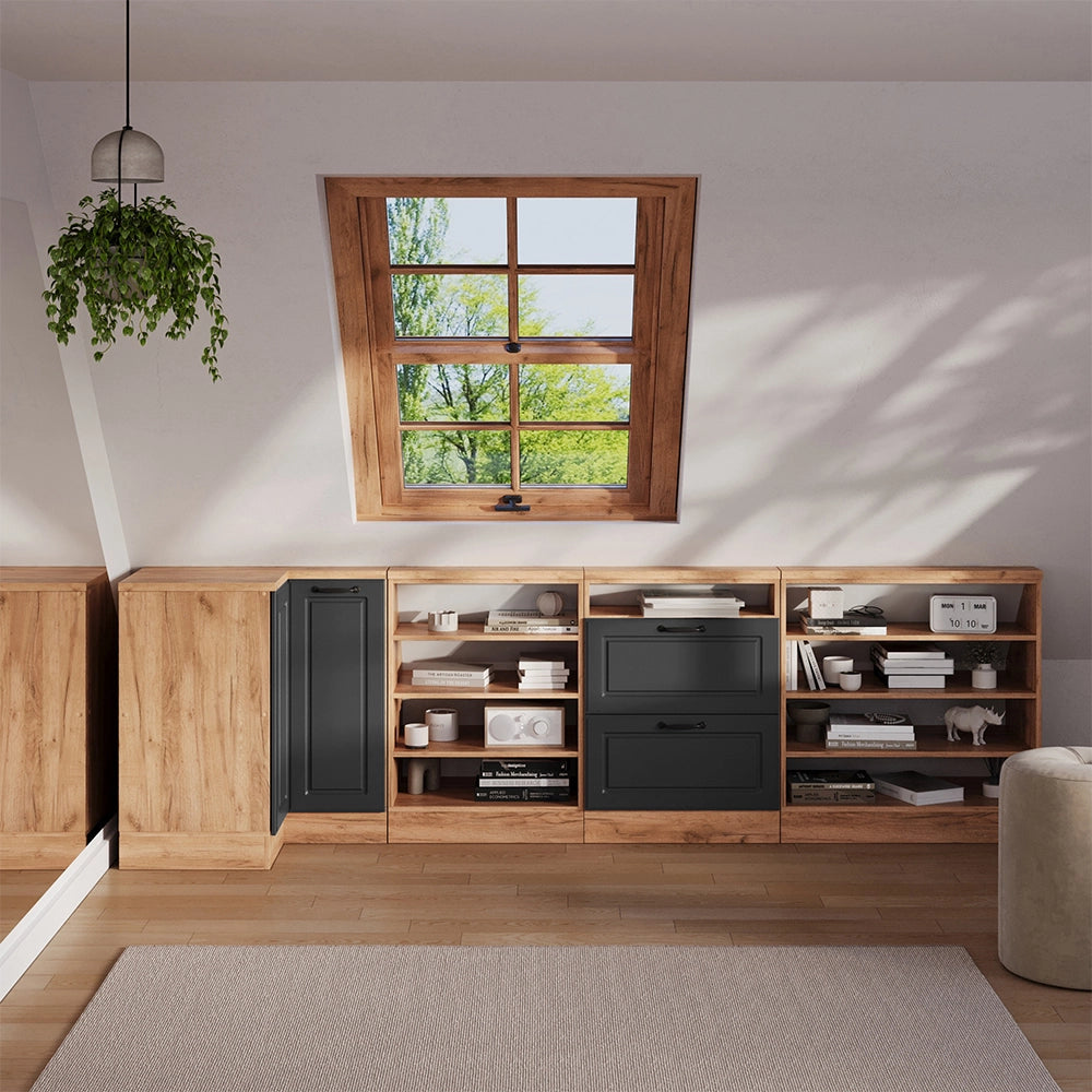 Mobile sottotetto Mobile angolare Rion Antracite rustico/Rovere dorato 75.6 x 83.8 cm con 1 porta Vicco