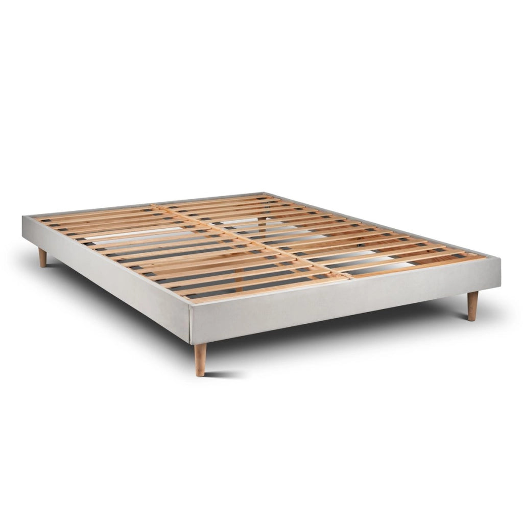 Letto 140x190 cm con testiera in linea - Tessuto velluto